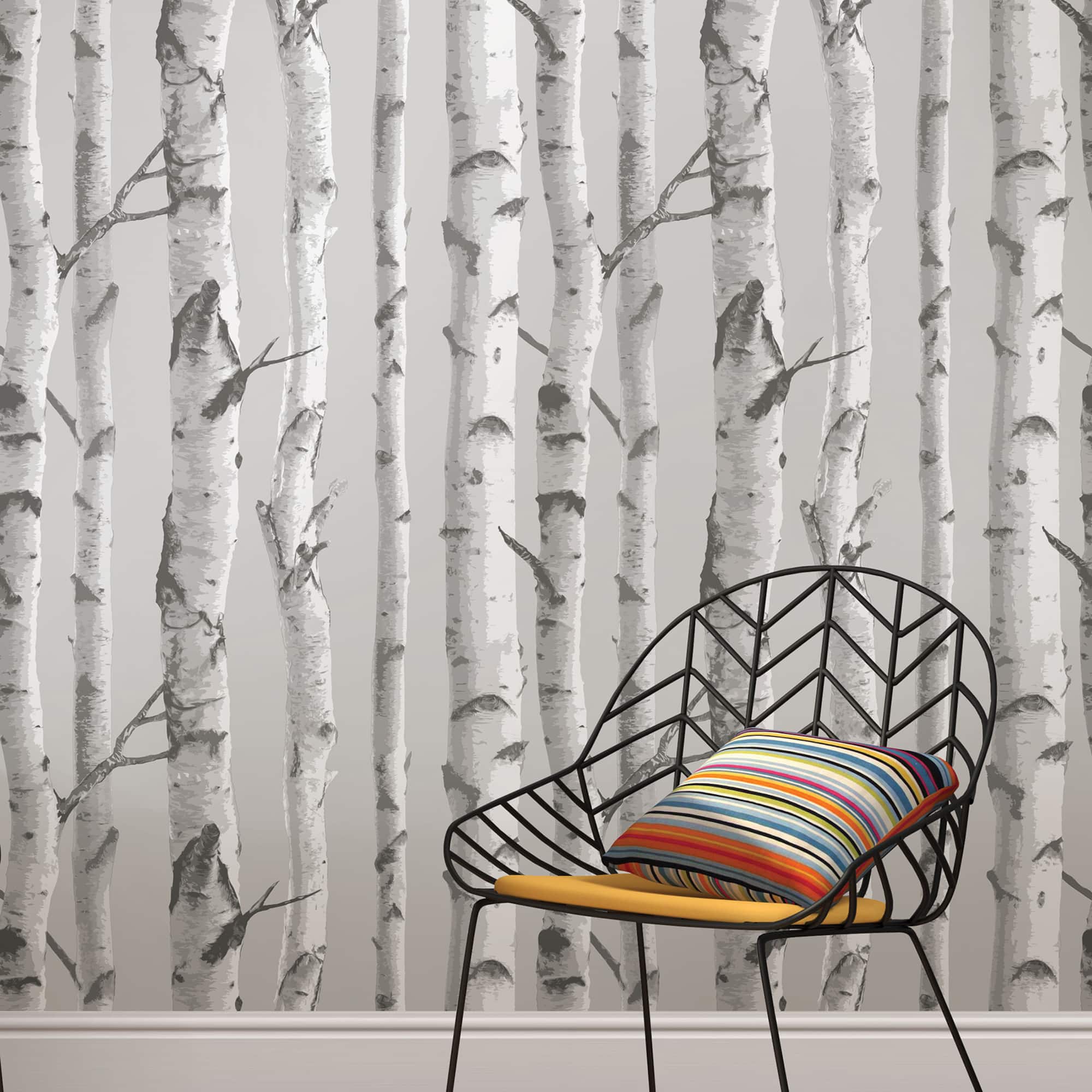 NuWallpaper Birch Gray Peel & Stick Wallpaper
